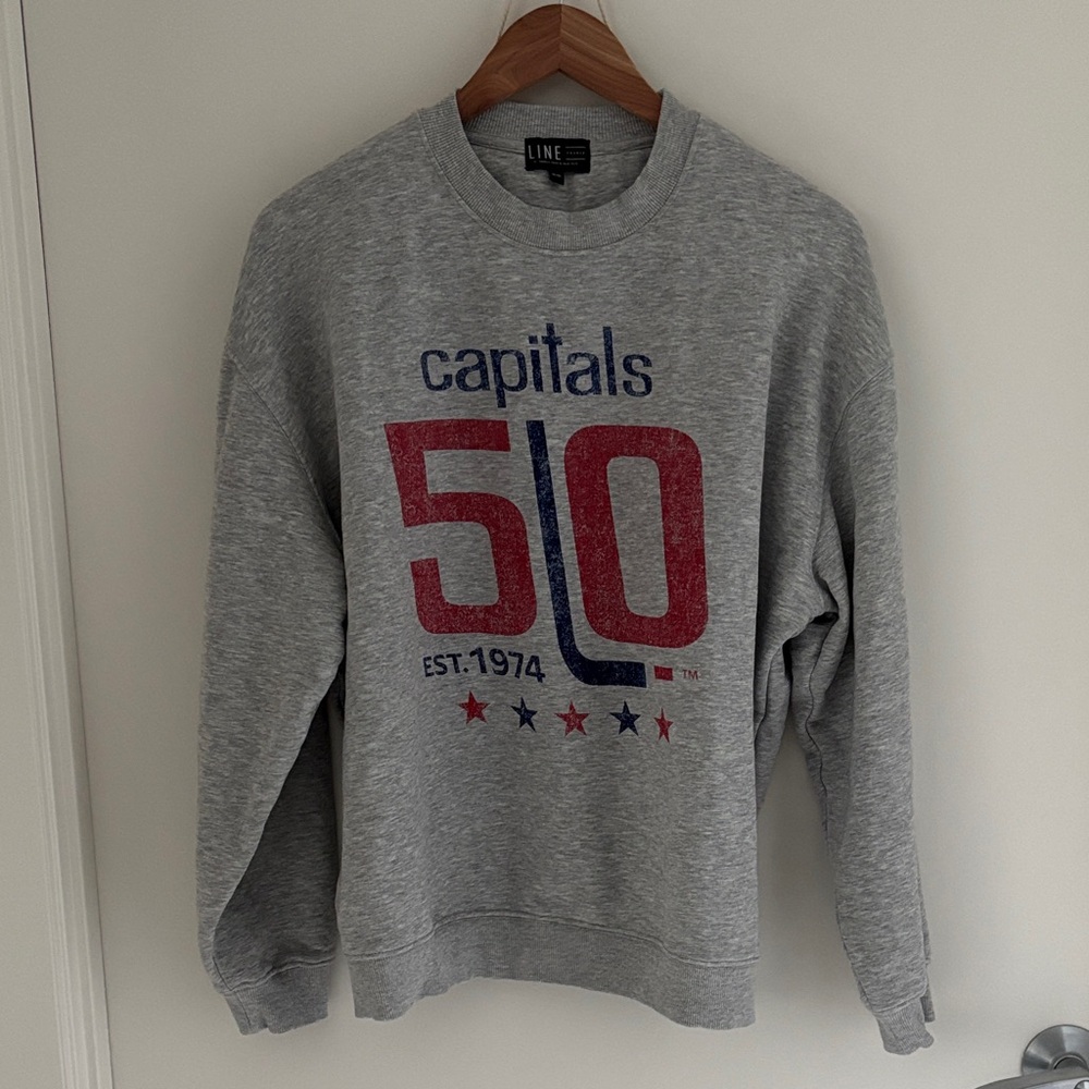 EUC Washington Capitals 50th Anniversary sweatshirt, gray heather, M